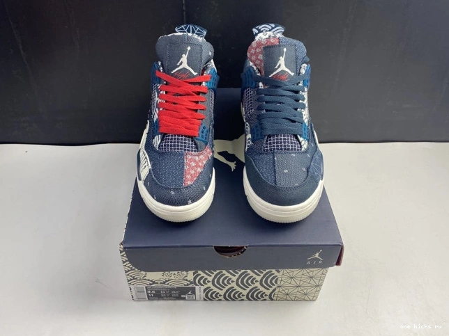 Chep Onekick Sashiko Jordan Retro 4 Air CW0898-400 SE 0805